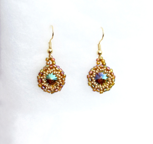 Amber gold rivoli earrings by Hieropice