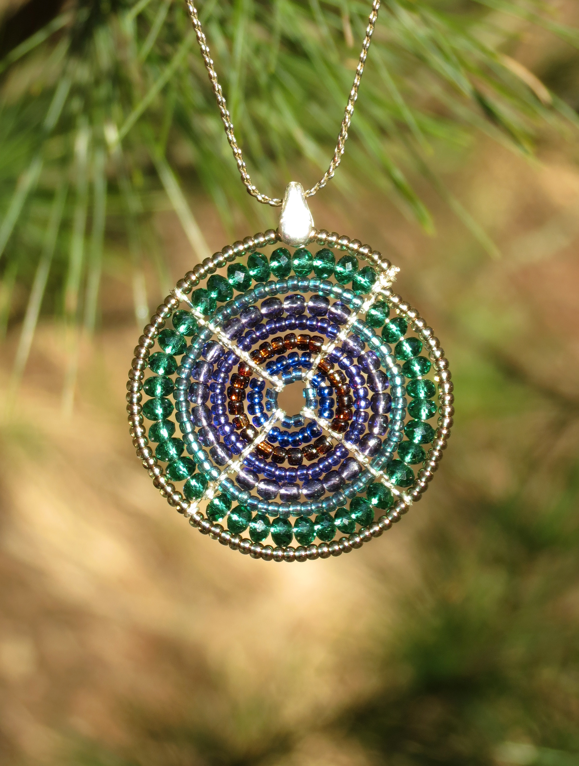 Peacock beaded maasai necklace by Hieropice